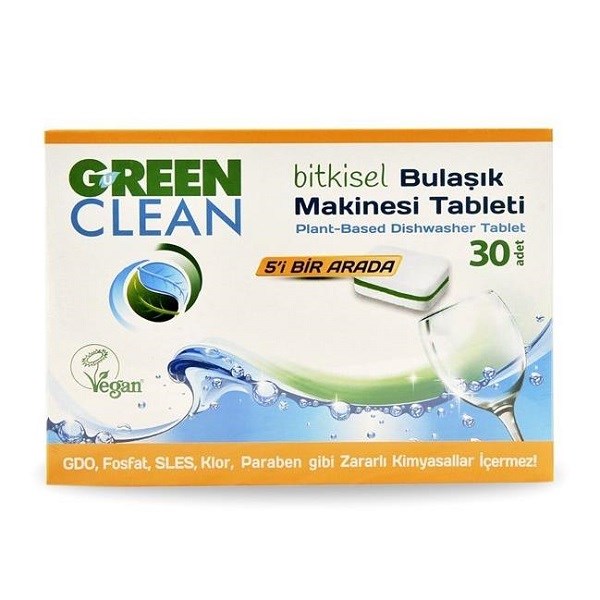 U Green Clean Bitkisel 5'i Bir Arada Bulaşık Makinesi Tablet Deterjanı 30 Adet 