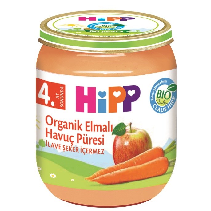 Hipp Organik Elmalı Havuç Püresi 125 gr 