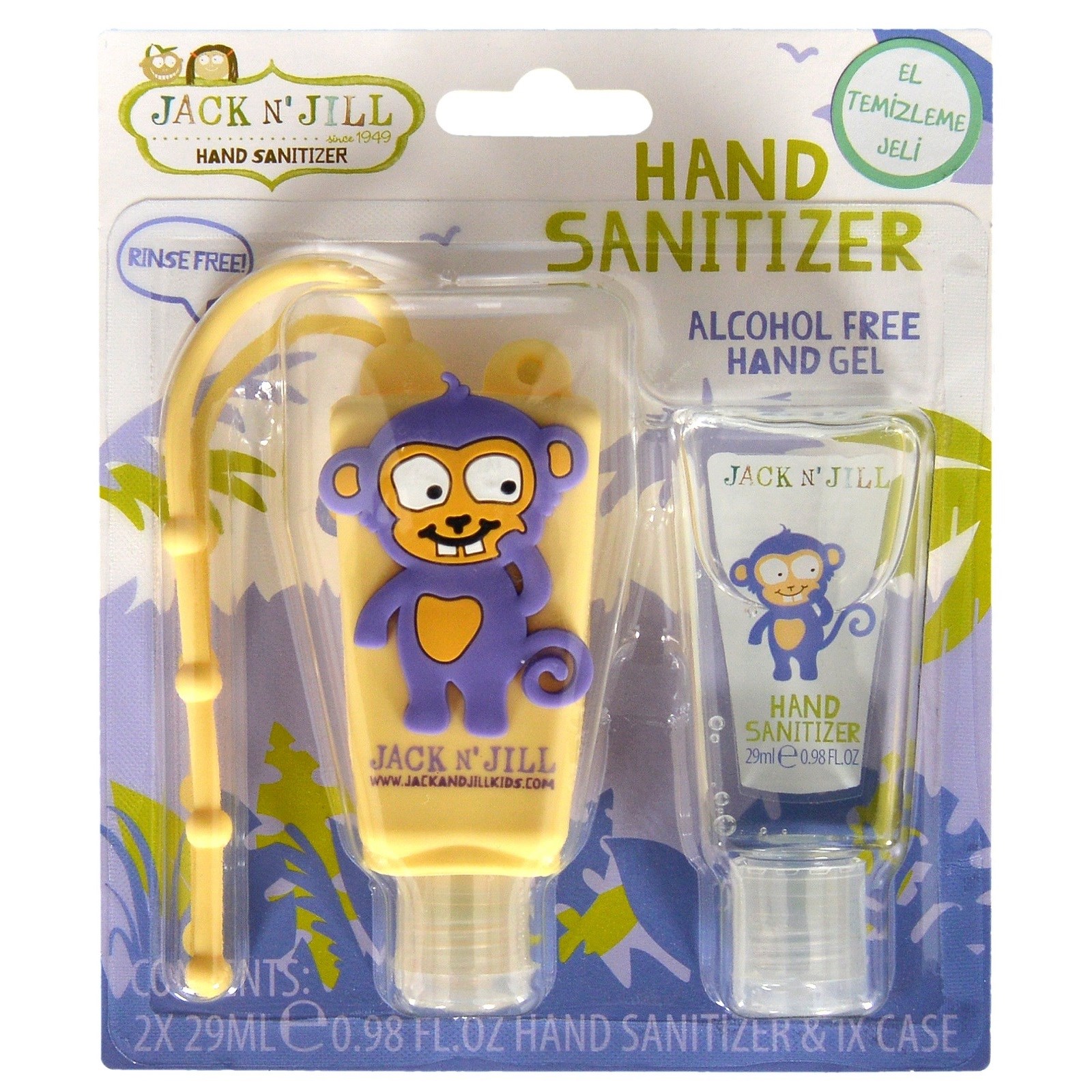Jack N' Jill Alkolsüz El Temizleyici - Monkey 2'li Paket (29 mL x 2 adet)