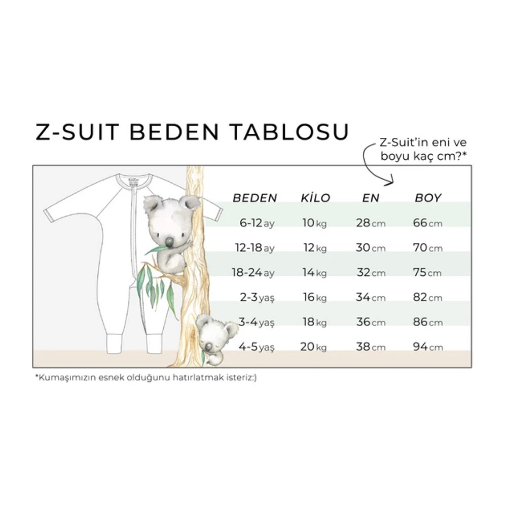 Kidzee Z Suit Autumn Patikli Uyku Tulumu 1.0 Tog Yeşil