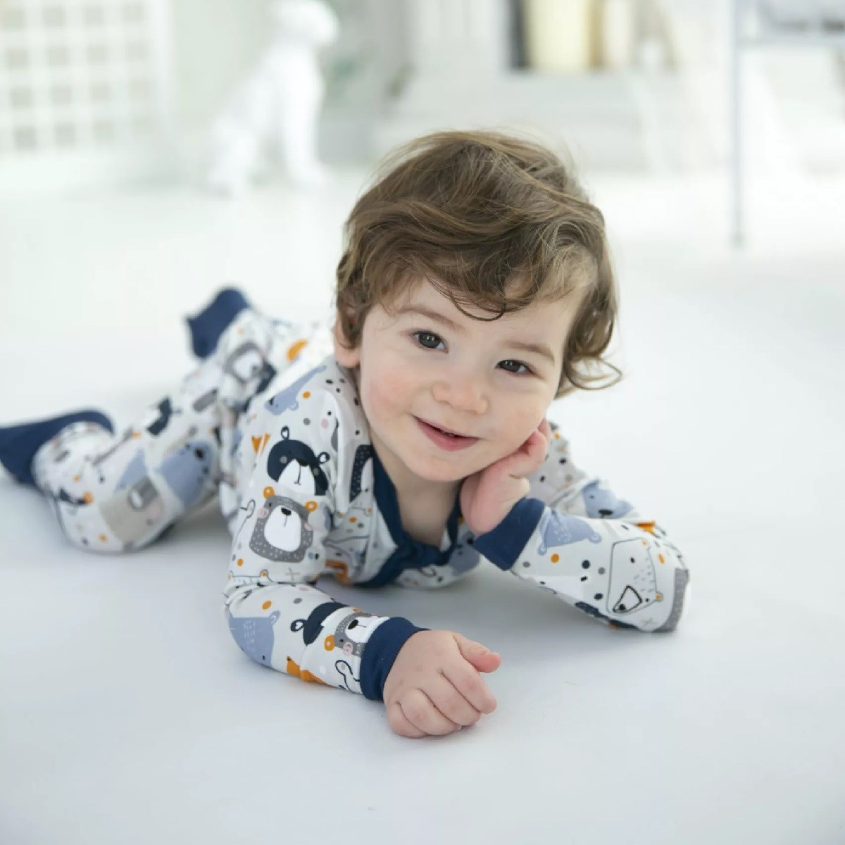 Kidzee Suit BearZee Zee Patikli Uyku Tulumu 0.5 Tog Gri