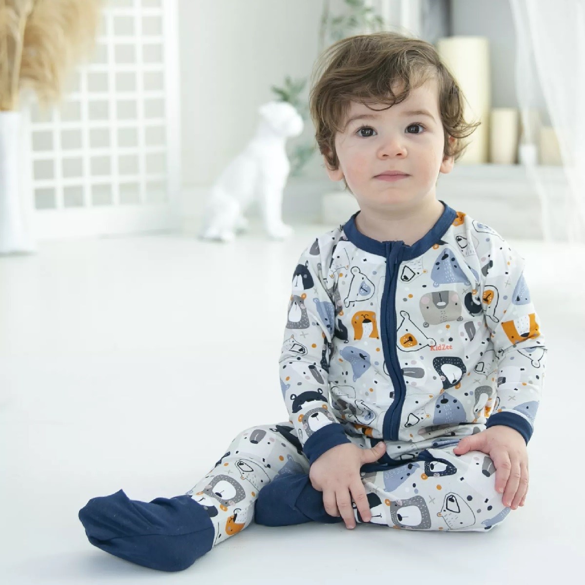 Kidzee Suit BearZee Zee Patikli Uyku Tulumu 0.5 Tog Gri