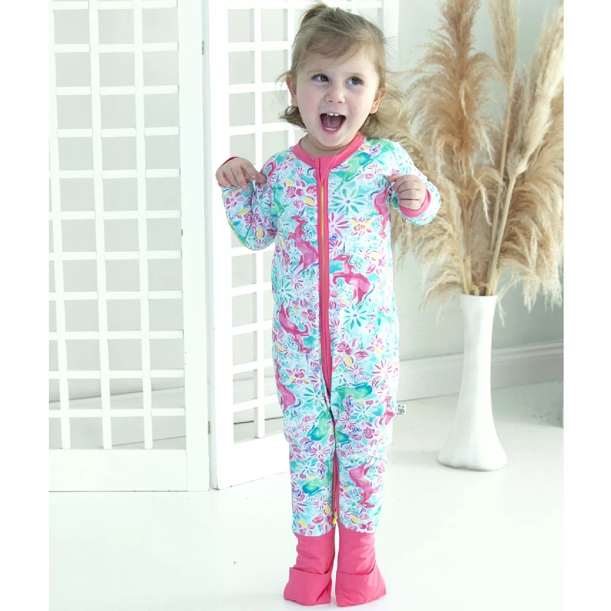 Kidzee Suit UniZee Zee Patikli Uyku Tulumu 0.5 Tog Pembe