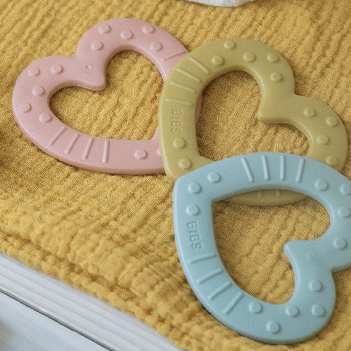 Bibs Baby Bitie Diş Kaşıyıcı Heart Peach 3 Ay + 