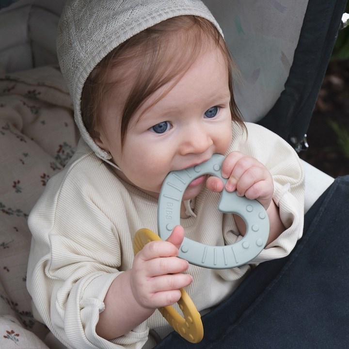 Bibs Baby Bitie Diş Kaşıyıcı Heart Peach 3 Ay + 