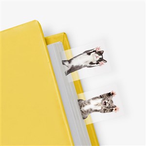 Mustard Crazy Kedili Yapışkan Kitap Ayracı