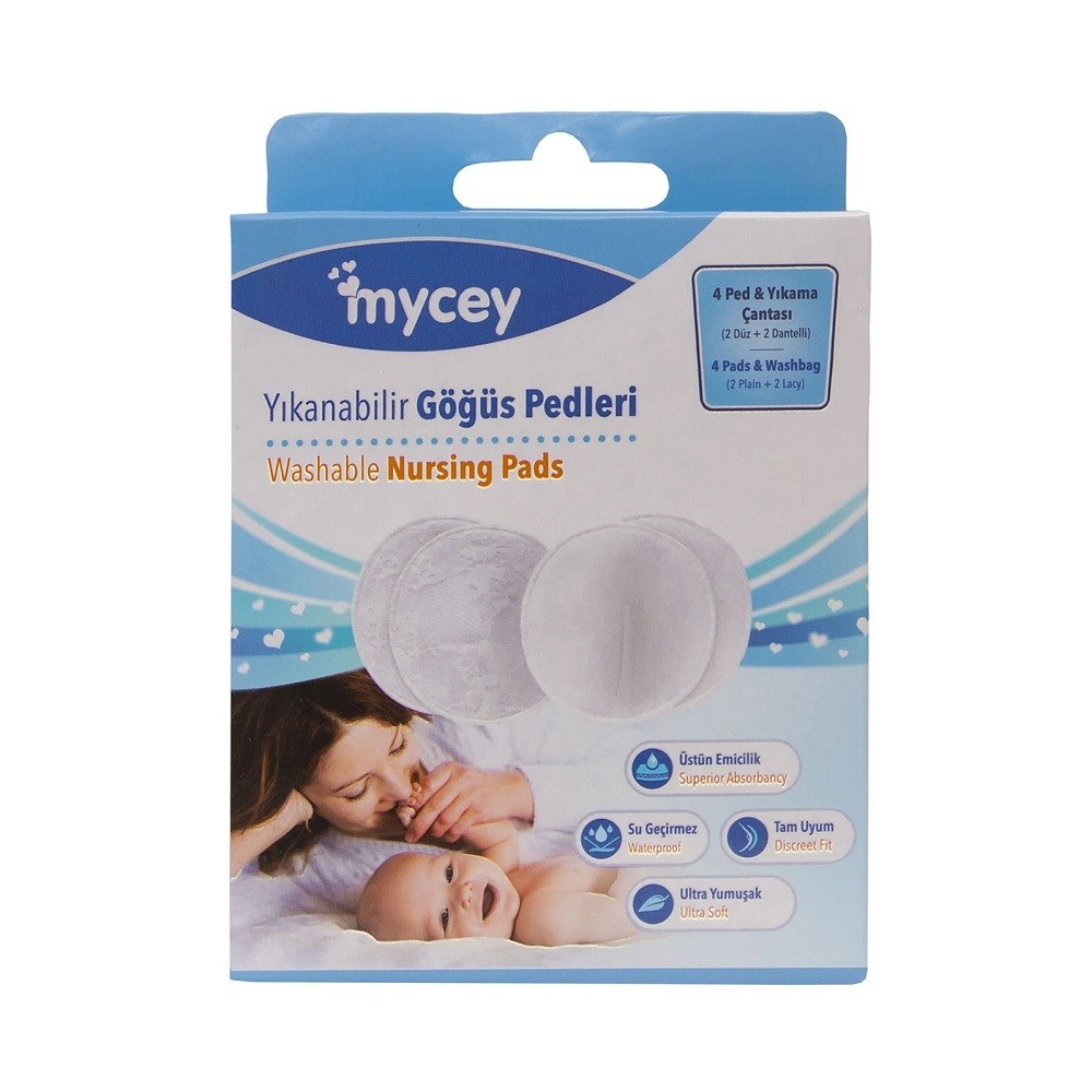 Mycey Yıkanabilir Göğüs Pedi 4 Adet 