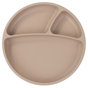 OiOi Porsiyon - Vakumlu Silikon Bölmeli Tabak Bubble Beige