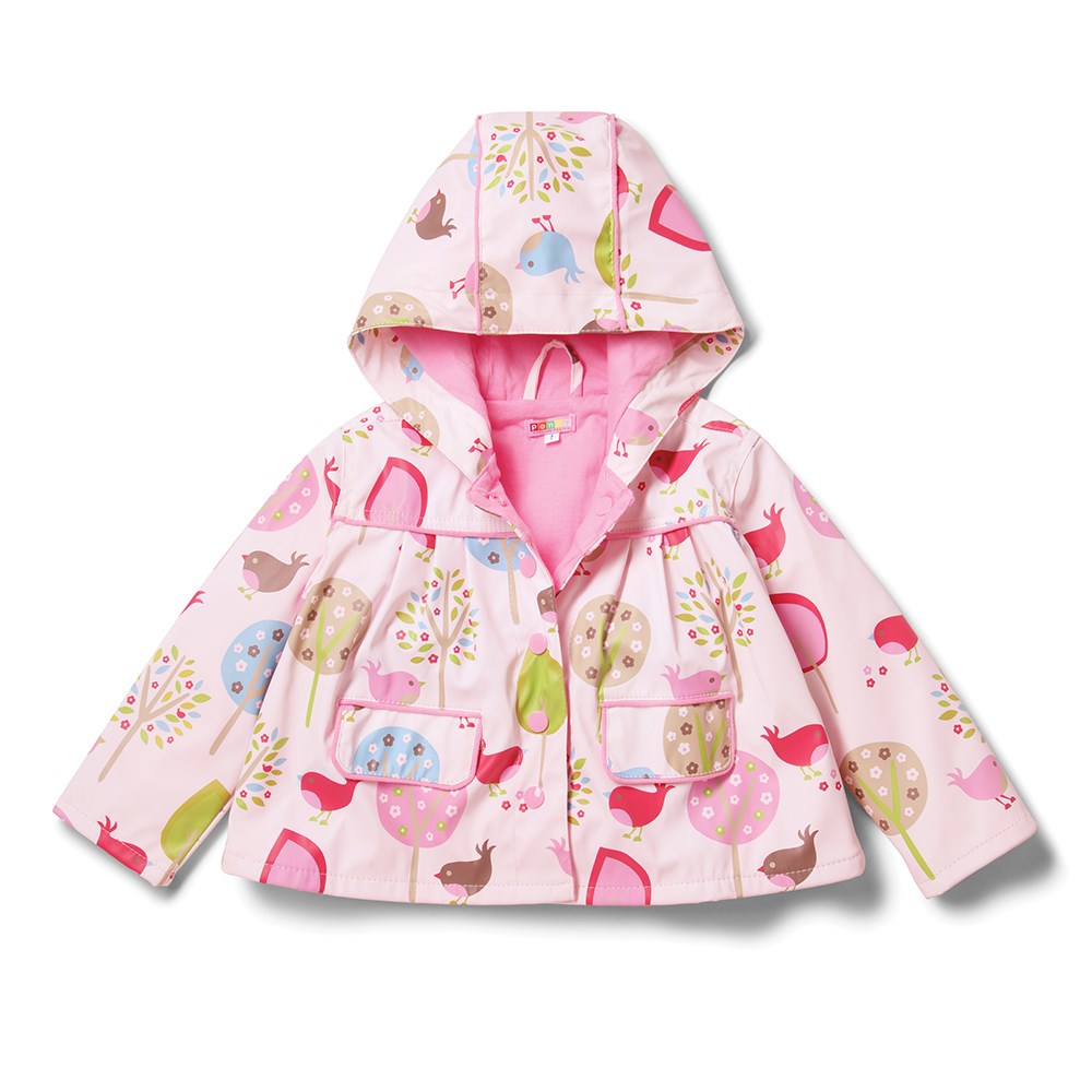 Penny Scallan Yağmurluk Chirpy Bird Pembe Pembe