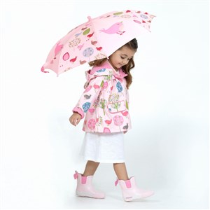 Penny Scallan Yağmurluk Chirpy Bird Pembe