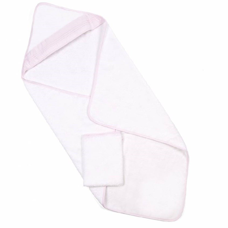 Poetree Oxford Soft Pink Bebek Havlu Kundak Kese Seti 80 x 80 cm 