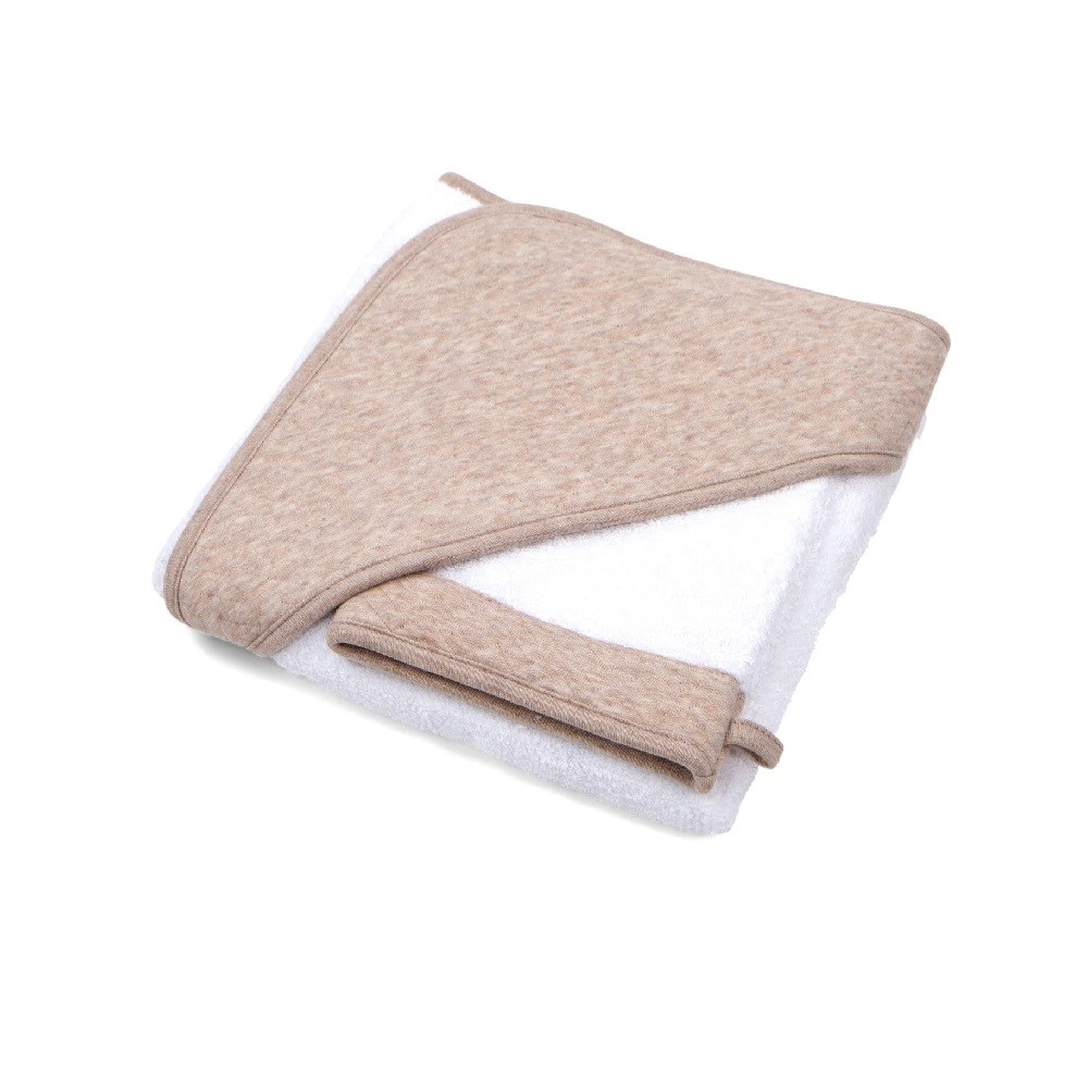 Poetree Chevron Light Camel Bebek Havlu Kundak Kese Seti 80 x 80 cm 