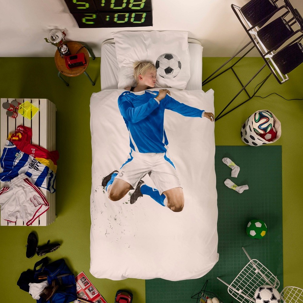 Snurk Nevresim Takımı 100*140 cm - Soccer Champ Blue 