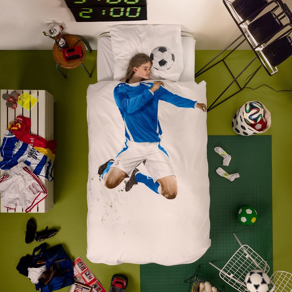 Snurk Nevresim Takımı 100*140 cm - Soccer Champ Blue 