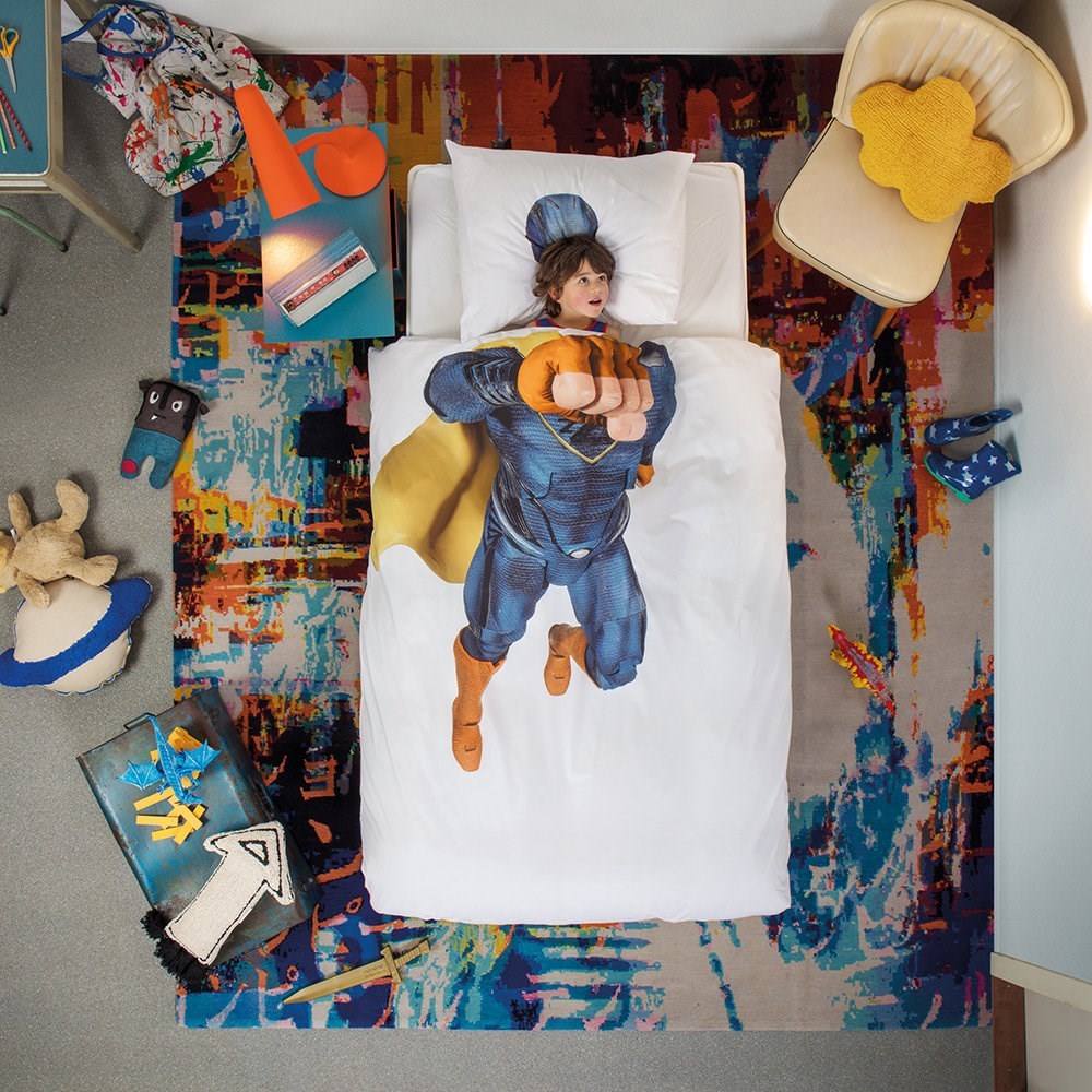 Snurk Nevresim Takımı 100*140 cm - Super Hero Blue 
