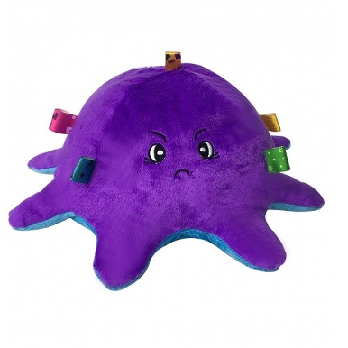 Sozzy Toys Çıngıraklı Renkli Çift Yüzlü Peluş Ahtapot 