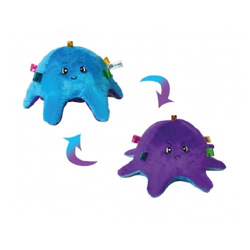 Sozzy Toys Çıngıraklı Renkli Çift Yüzlü Peluş Ahtapot 