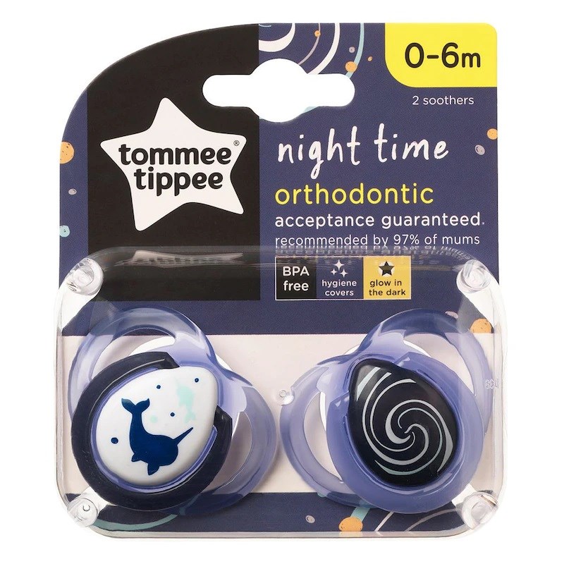 Tommee Tippee Night Time Soothers Silikon Emzik 2'li 0-6 Ay 