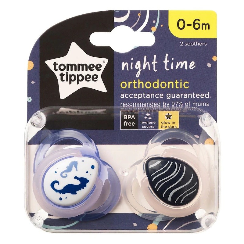 Tommee Tippee Night Time Soothers Silikon Emzik 2'li 0-6 Ay 