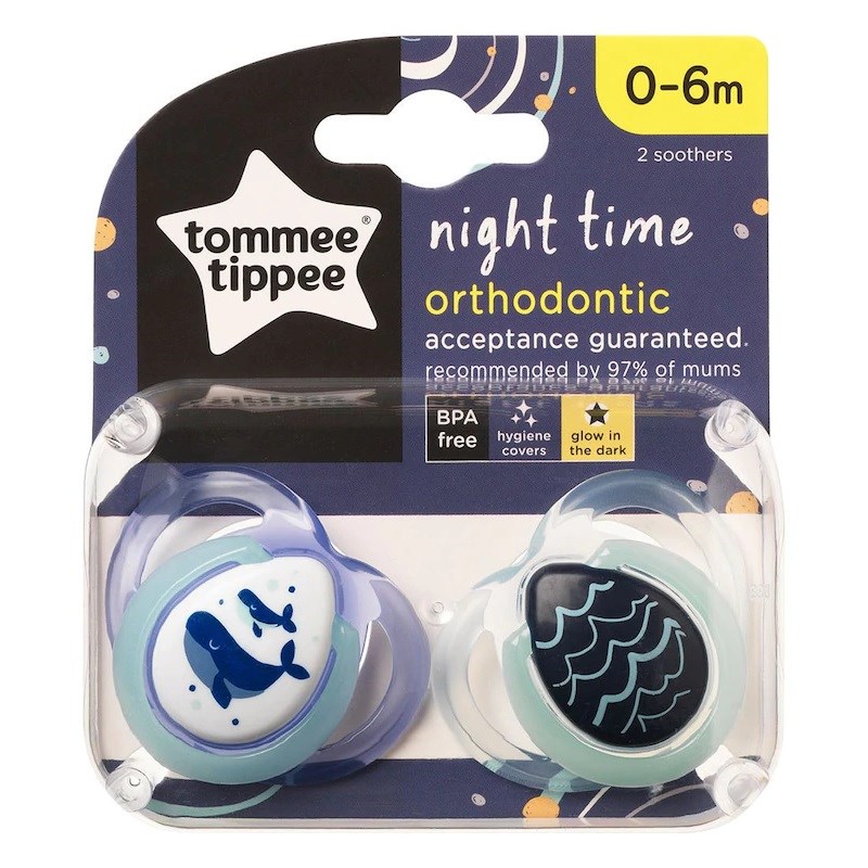 Tommee Tippee Night Time Soothers Silikon Emzik 2'li 0-6 Ay 