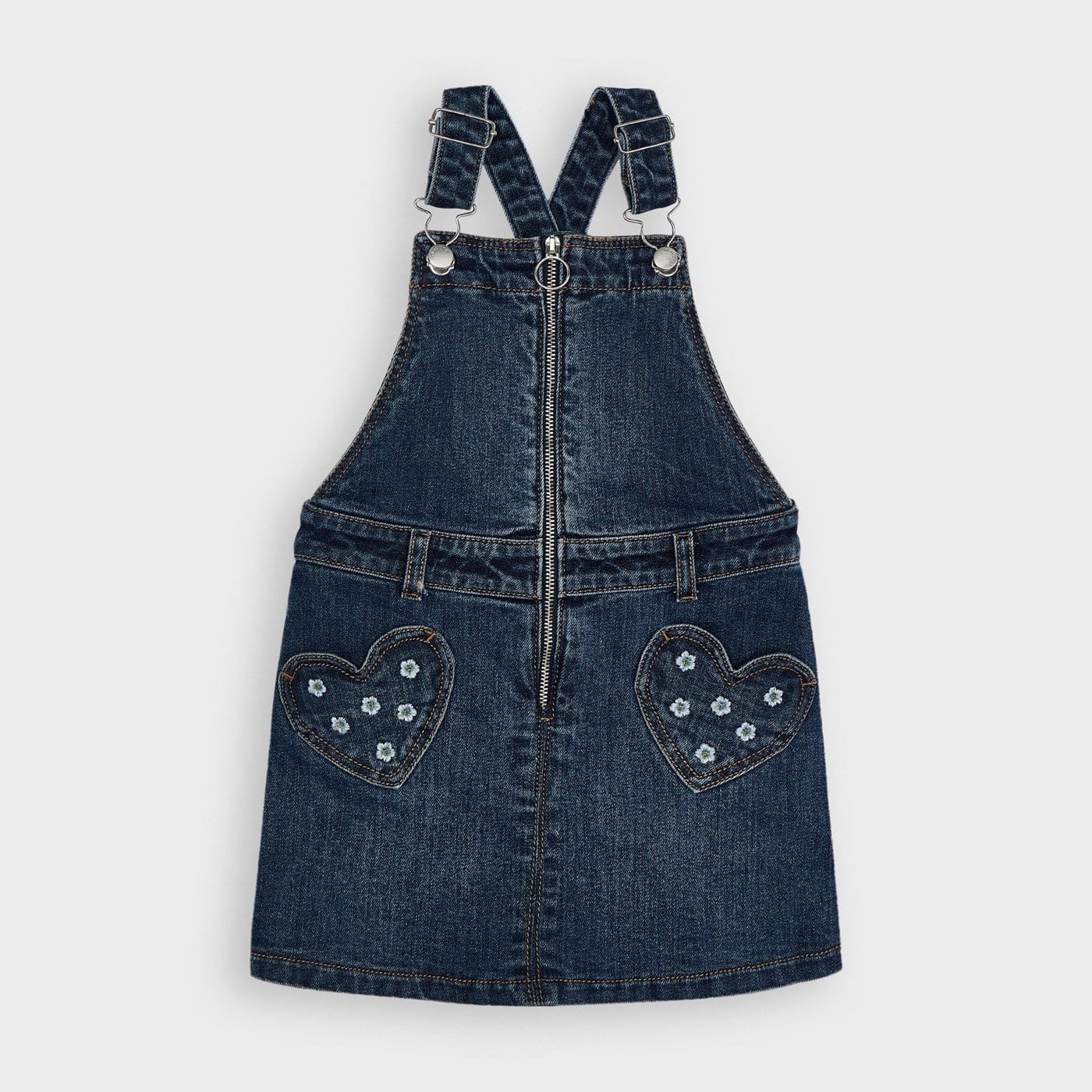 Mayoral Kışlık Kız Denim Salopet Elbise Mavi