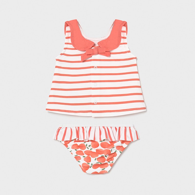 Mayoral Yazlık Kız Bebek Bluz Mayo Şapka Set Pembe