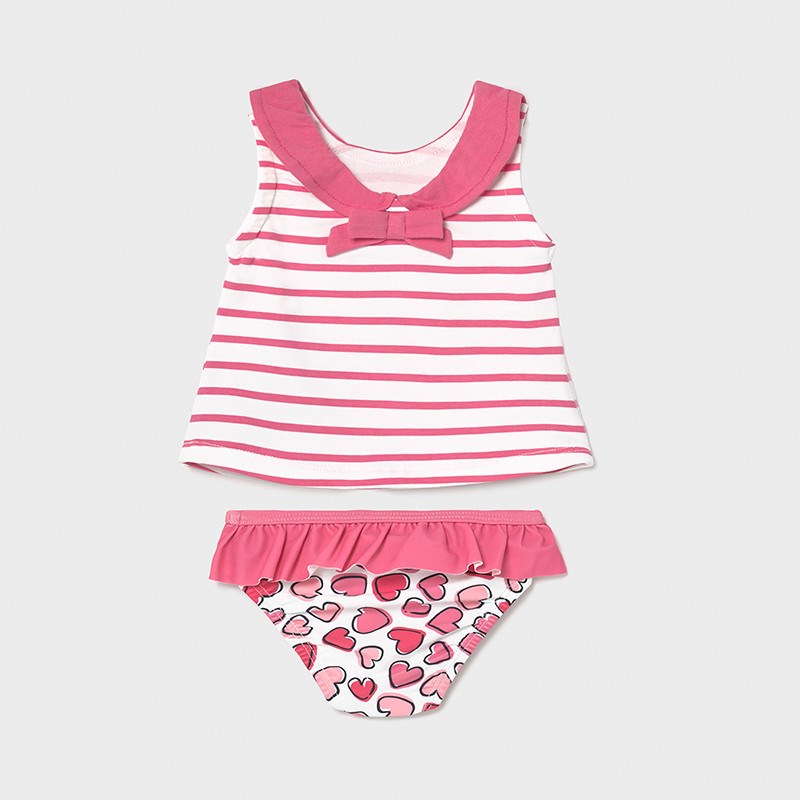 Mayoral Yazlık Kız Bebek Bluz Mayo Şapka Set Pembe