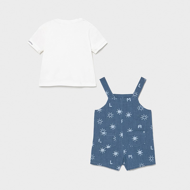 Mayoral Yazlık Erkek Bebek T-shirt Kısa Salopet Set Mavi