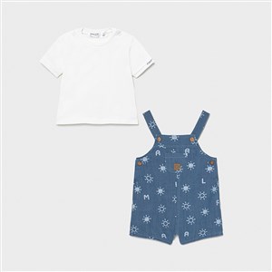 Mayoral Yazlık Erkek Bebek T-shirt Kısa Salopet Set