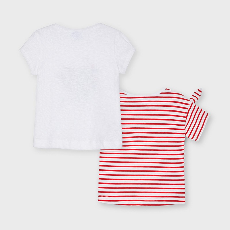 Mayoral Yazlık Kız Kısa Kol T-shirt 2'li Set Kırmızı