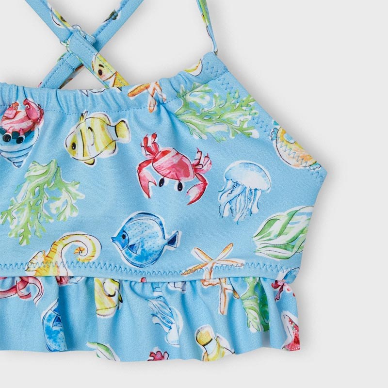 Mayoral Yazlık Kız Deniz Kızı Baskılı Bikini Mavi