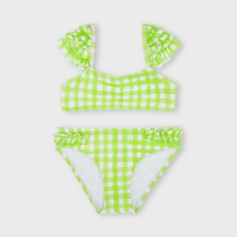 Mayoral Yazlık Kız Askılı Fırfırlı Bikini Yeşil