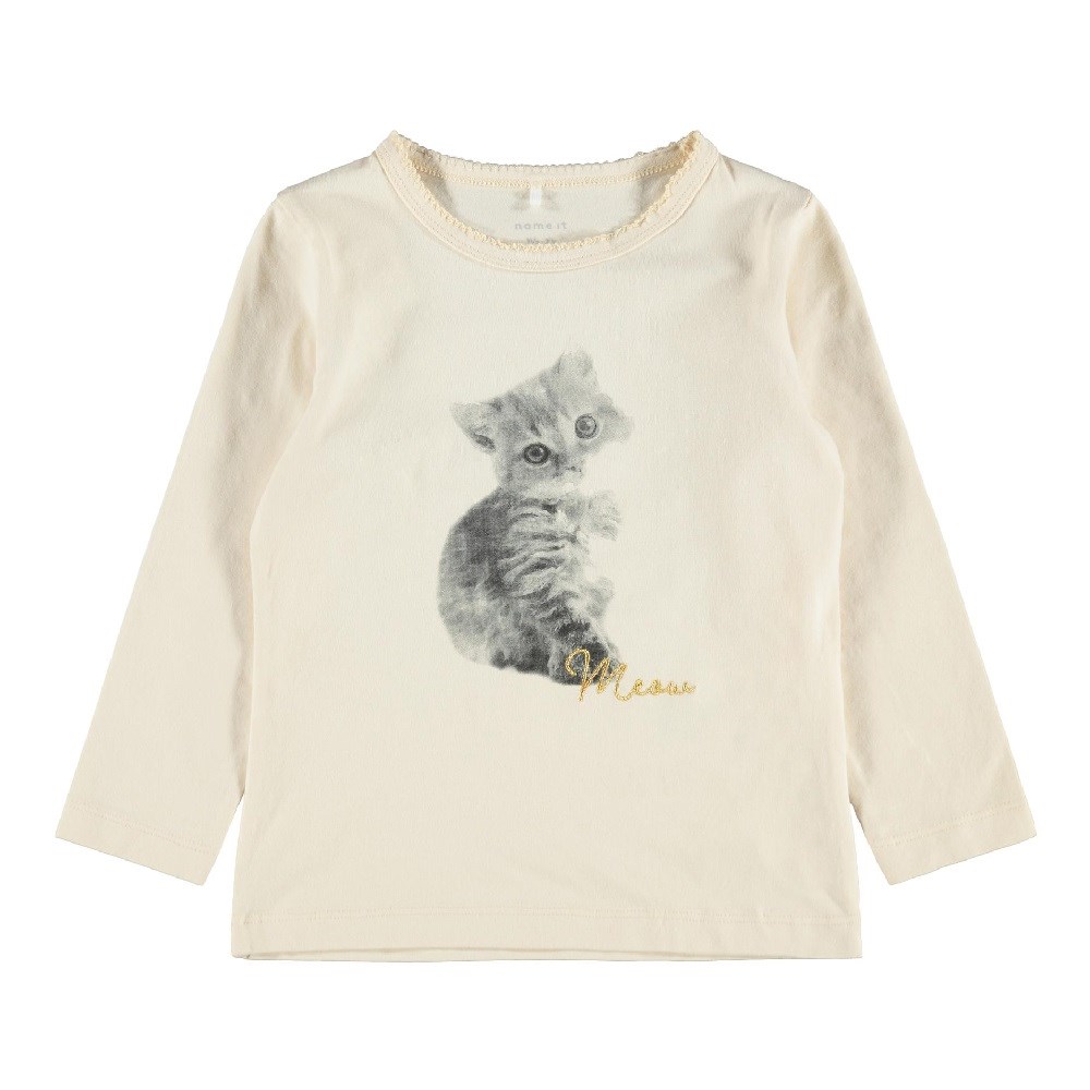 Name It Kız Organik Pamuk Uzun Kollu SweatShirt Krem