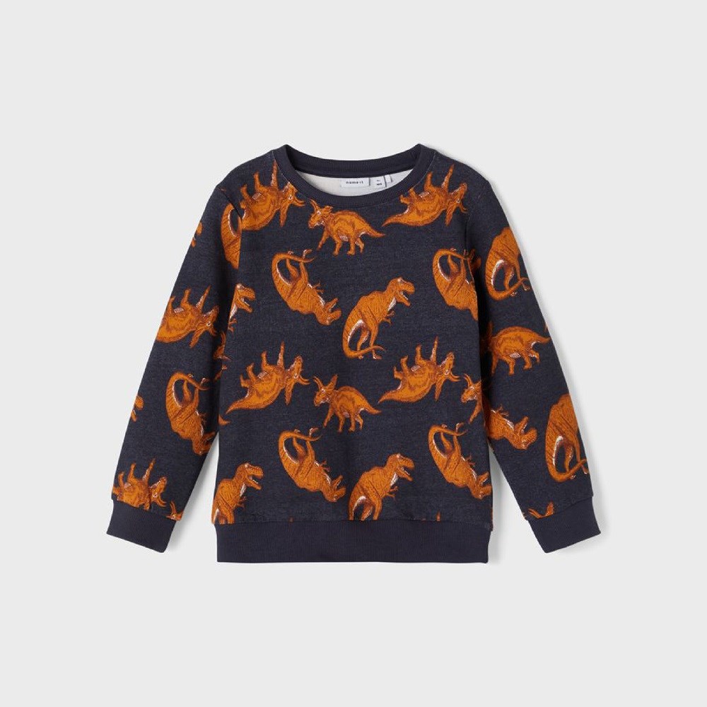 Name It Erkek Mevsimlik Organik Pamuk Uzun Kollu Tshirt Koyu Mavi