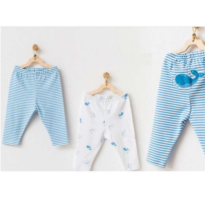 Andywawa Erkek Bebek Yazlık Pijama Tek Alt 2'li Set Mavi
