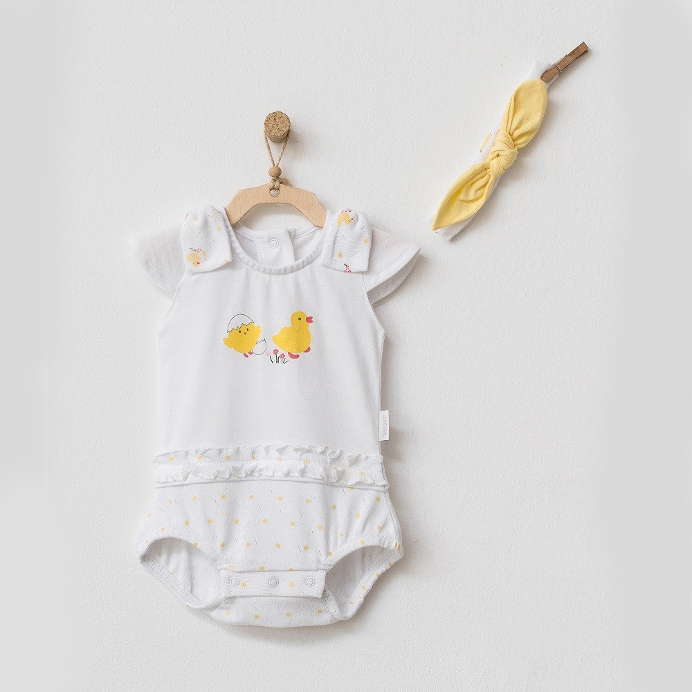 Andywawa Kiz Bebek Yazlik Tulum Ve Bandana 2 Li Set Beyaz Bebekhouse Com Da