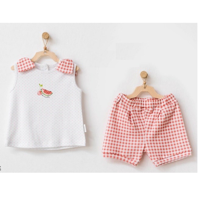 Andywawa Kız Bebek Yazlık Tshirt ve Şort 2'li Set Beyaz