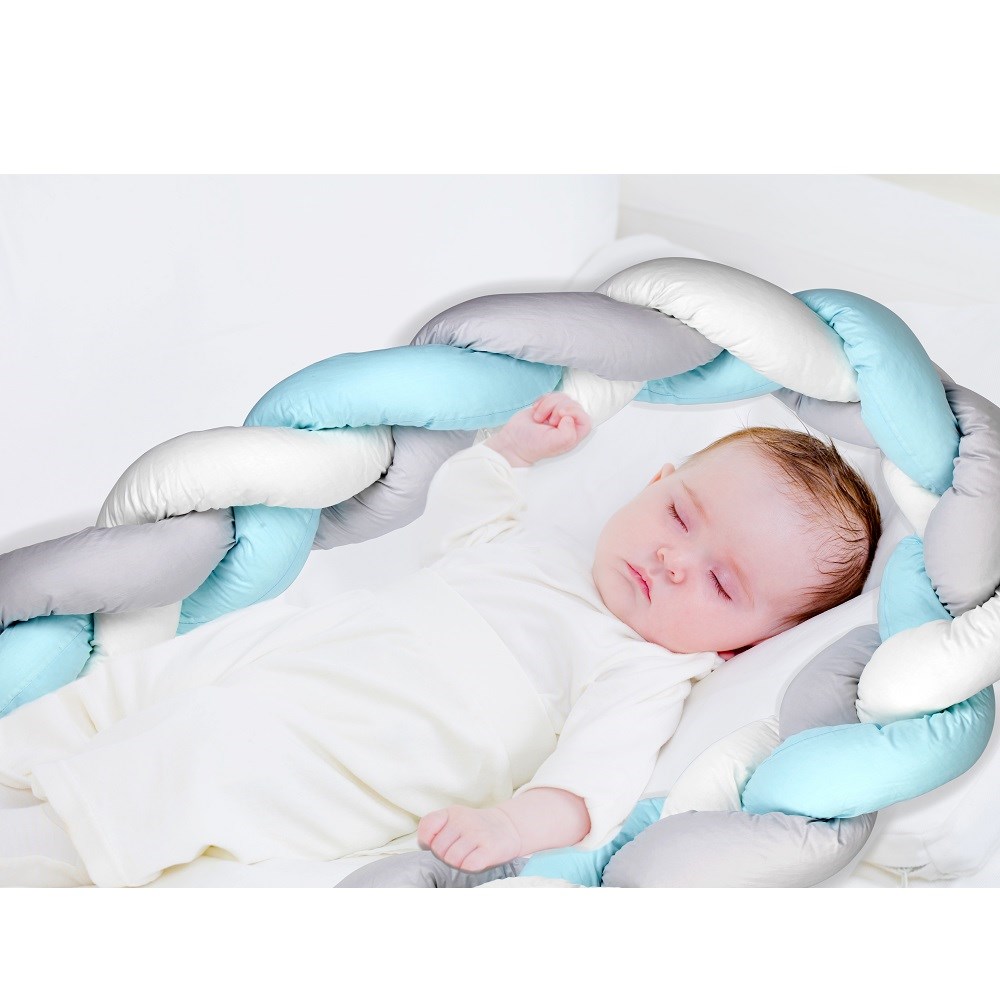 Babyjem 3'lü Örgü Beşik Kenarı Koruyucu Mavi 