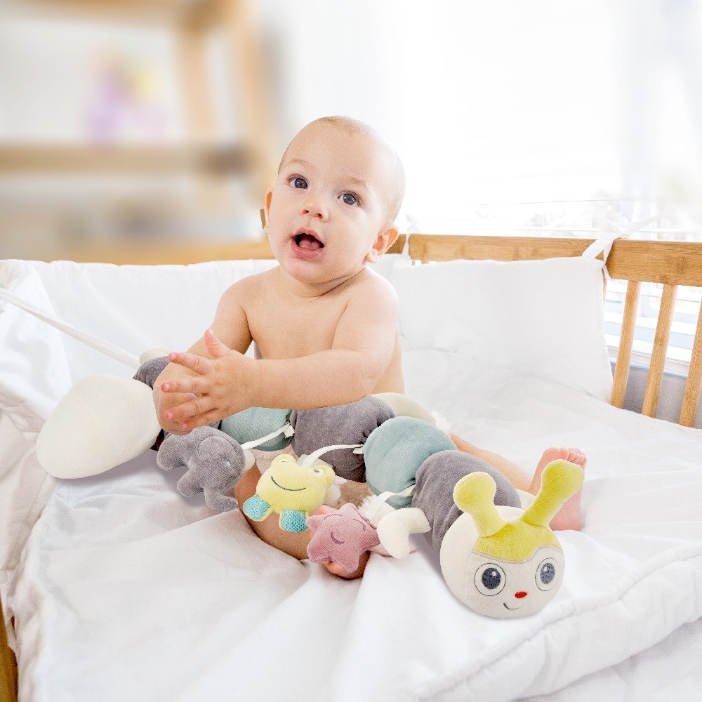 Babyjem Kadife Yeşil Tırtıl Yastık 
