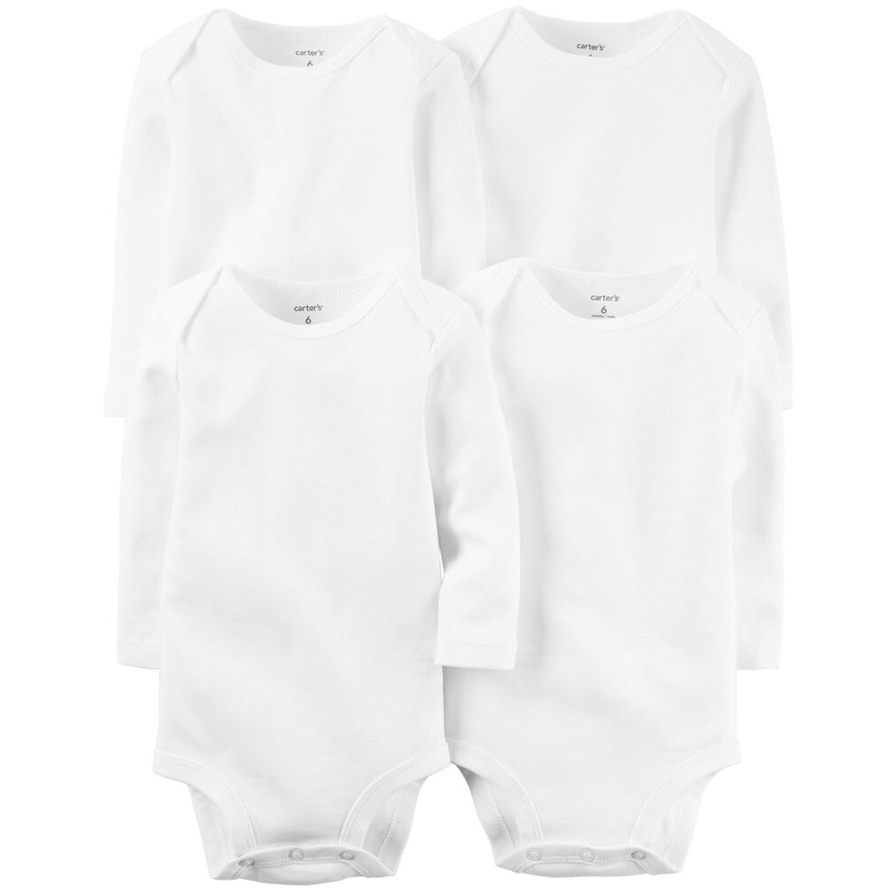 Carter's Yazlık Bebek Uzun Kollu 4'lü Body Set Beyaz