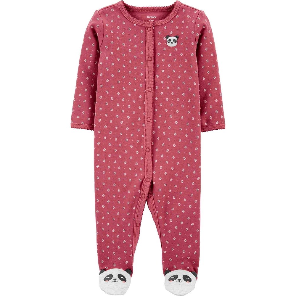 Carter's Yazlık Kız Bebek Panda Desenli Tulum Pembe