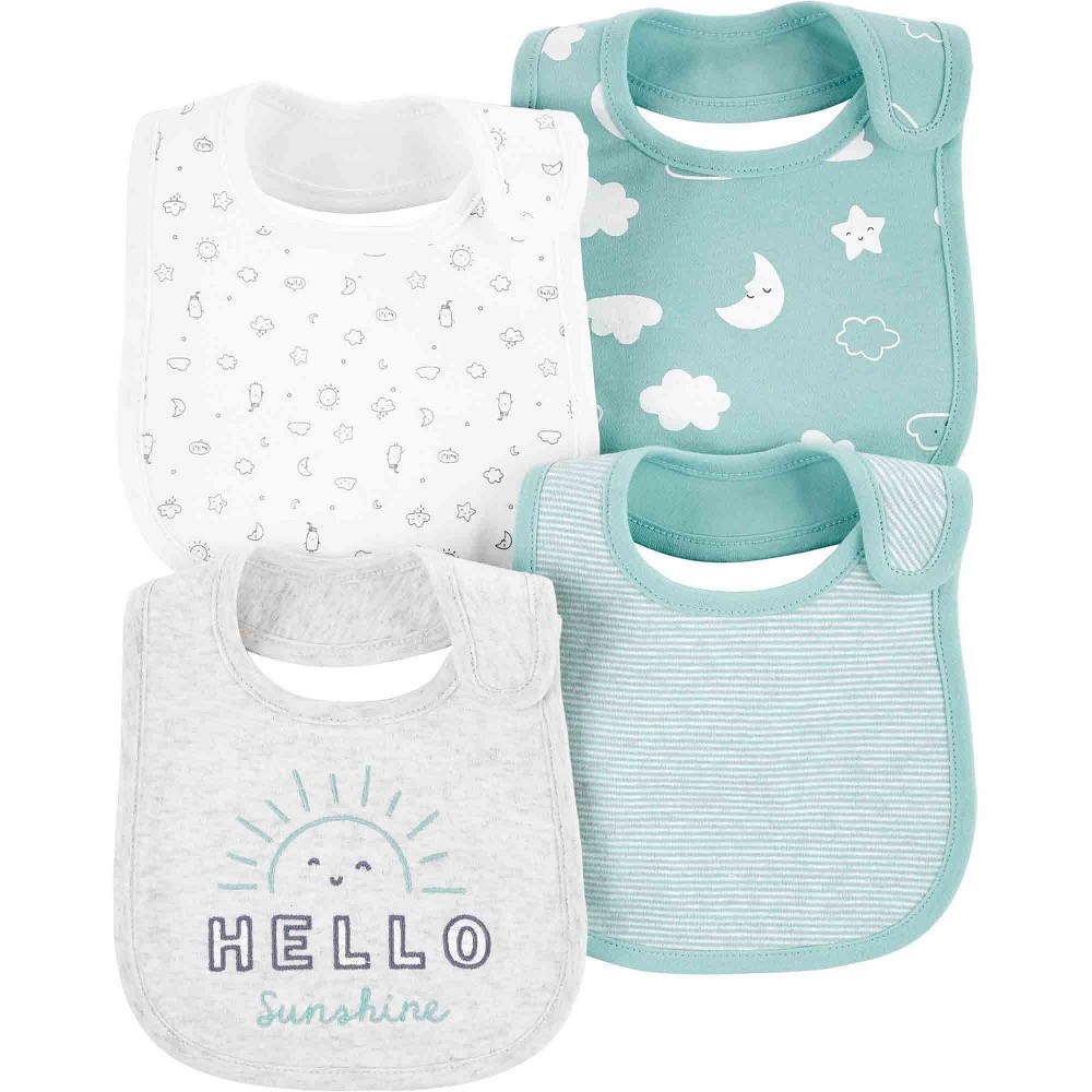 Carters Erkek Bebek 4'lü Önlük Gri