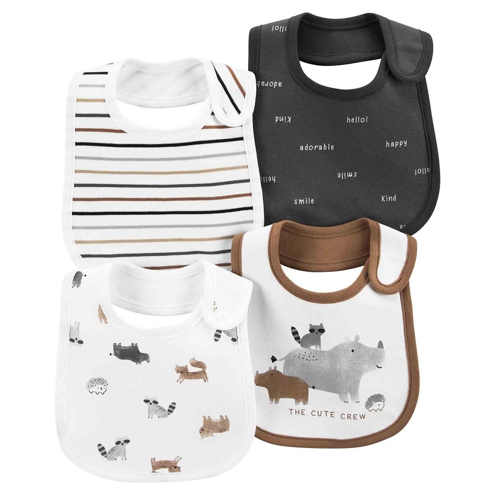 Carters Erkek Bebek 4'lü Önlük Beyaz