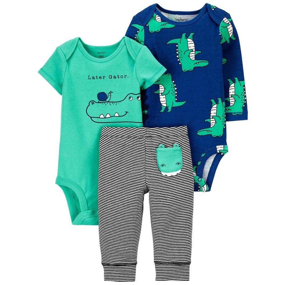 Carter's Yazlık Erkek Bebek 2'li Body ve Pijama Alt Set Mavi