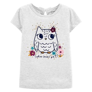 Carters Yazlık Kız Desenli Kısa Kollu Tshirt