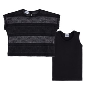 Gami Kız Yazlık Kısa Kol Dantelli Hindu Model Bluz Atlet Set