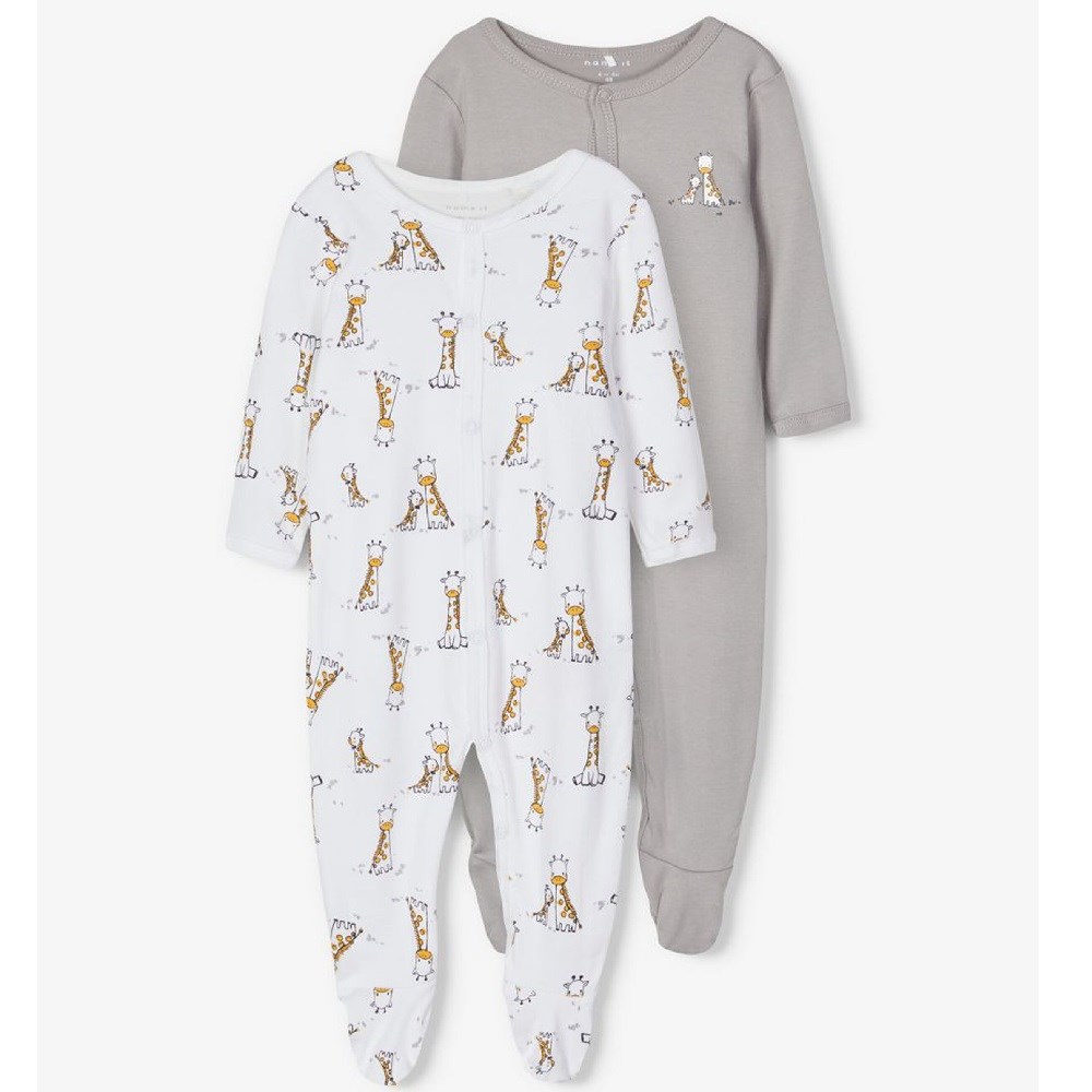 Name It Erkek Bebek Organik Penye Tulum 2'li Set Gri