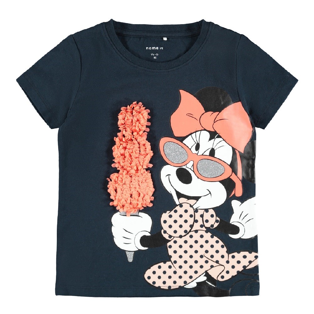 Name It Kız Yazlık Disney Lisanslı Kısa Kollu Tshirt Koyu Mavi