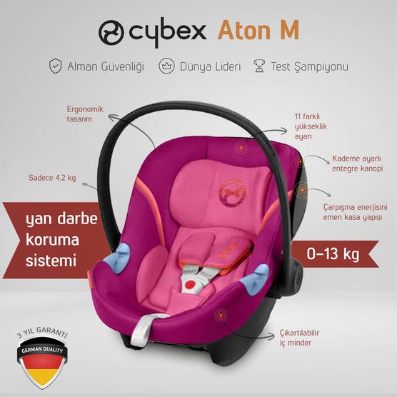 Cybex Aton M Ana Kucağı Passion Pink Orjinal