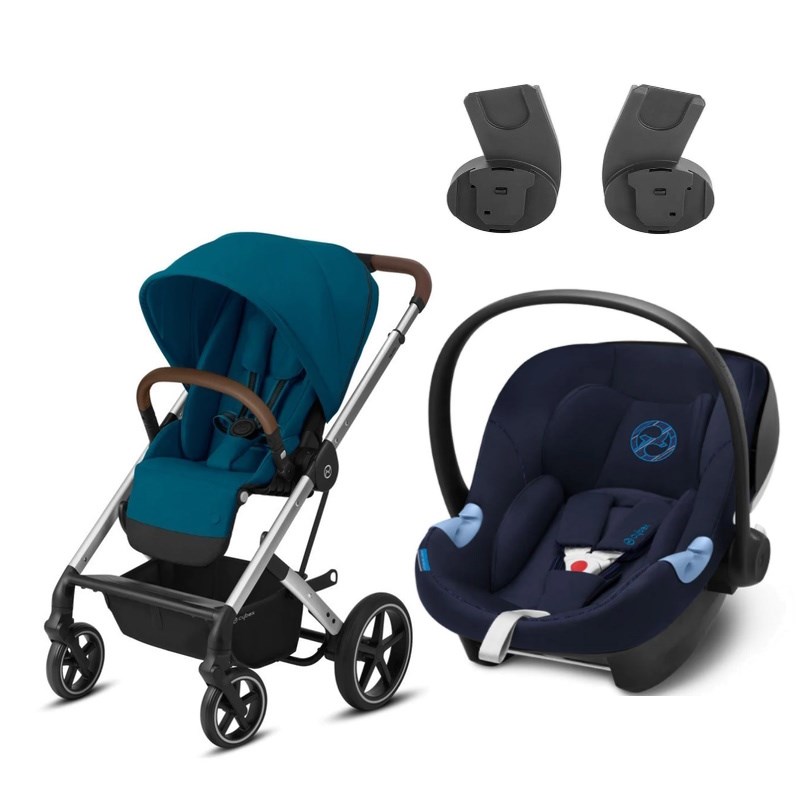 Cybex Balios S Lux Silver River Blue+ Aton M Set